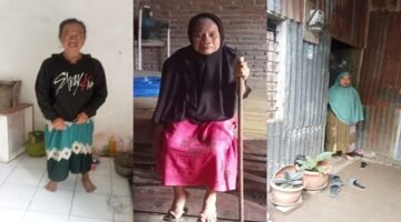 Foto kolase : Warga miskin Desa Tamannyeleng yang luput dari bantuan BLT, tinggal di rumah tak layak huni.