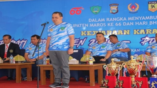 Polres Maros Gaungkan Semangat Sportivitas Lewat Turnamen Karate