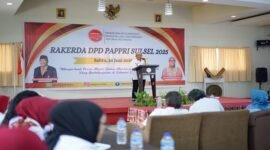 Ketua DPD PAPPRI Sulsel, Ilham Arief Sirajuddin saat memberi sambutan