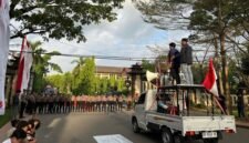 Aksi unjuk rasa PEMA FT-Unibos di Mapolda Sulsel