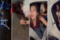 Foto Kolase : 4 Ladies kecelakaan tunggal di BY-pass Jalan Laode Hadi, Kota Kendari. (Tangkapan layar video)