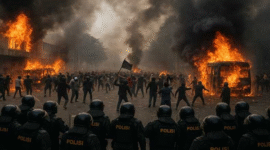 Foto ilustrasi – Aksi demonstrasi yang terjadi di sejumlah wilayah Indonesia