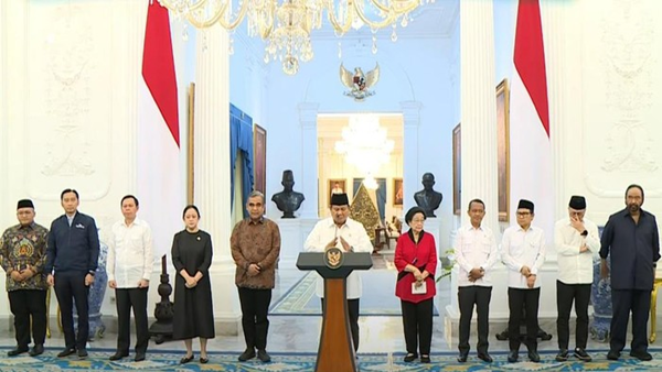 Foto: Konferensi pers Prabowo di Istana
