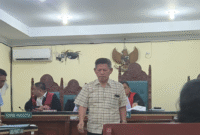 Saat persidangan di Pengadilan lubuk Pakam