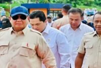 Prabowo Subianto bersama rombongan menteri (Ist)