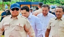 Prabowo Subianto bersama rombongan menteri (Ist)