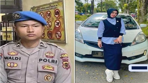 Foto kolase – Oknum Polisi dan Dosen EY