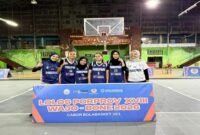 tim putra 5x5, tim putri 5x5, dan tim putri 3x3.