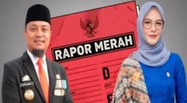 Ilustrasi rapor merah sebagai simbol kritik PB IPMIL Raya terhadap kinerja Gubernur Sulawesi Selatan Andi Sudirman Sulaiman dan Ketua DPRD Sulsel Andi Rachmatika Dewi (Cicu) di penghujung tahun 2025.