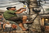 Ilustrasi pencurian aliran listrik