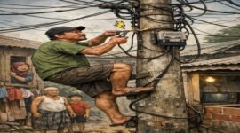 Ilustrasi pencurian aliran listrik