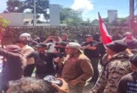 Koordinator Lapangan GMK, Wawan Nur Rewa Saat Orasi