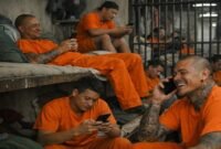 Ilustrasi Napi yang bebas mengunakan by phone