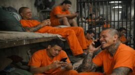 Ilustrasi Napi yang bebas mengunakan by phone