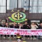 Puluhan massa Celebes Law and Transparency (CLAT) menggeruduk Kejaksaan Tinggi Sulawesi Selatan (Kejati Sulsel)