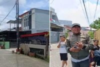 Foto Kolase – Suasana lokasi tempat hilangnya sepeda motor di kawasan Toddopuli 22 Blok 35 RT 04, Kota Makassar (kiri). Sementara itu, tangkapan layar video yang beredar di grup WhatsApp memperlihatkan seorang pria yang mengaku sebagai pemilik kendaraan yang hilang saat menyampaikan kronologi singkat kejadian kepada warga (kanan).