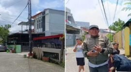 Foto Kolase – Suasana lokasi tempat hilangnya sepeda motor di kawasan Toddopuli 22 Blok 35 RT 04, Kota Makassar (kiri). Sementara itu, tangkapan layar video yang beredar di grup WhatsApp memperlihatkan seorang pria yang mengaku sebagai pemilik kendaraan yang hilang saat menyampaikan kronologi singkat kejadian kepada warga (kanan).