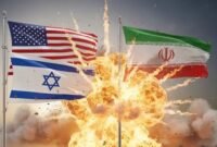 Ilustrasi AS dan Israel Bombardir Iran