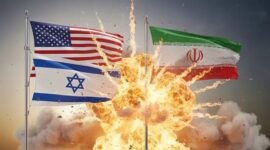 Ilustrasi AS dan Israel Bombardir Iran