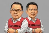 Mantan anggota DPR RI dari Daerah Pemilihan Sulawesi Selatan III, Muh Fauzi (kiri), yang juga merupakan suami mantan Bupati Luwu Utara, bersama Wakil Ketua DPRD Luwu, Zulkifli (kanan).