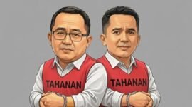 Mantan anggota DPR RI dari Daerah Pemilihan Sulawesi Selatan III, Muh Fauzi (kiri), yang juga merupakan suami mantan Bupati Luwu Utara, bersama Wakil Ketua DPRD Luwu, Zulkifli (kanan).