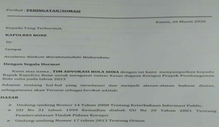 Bola Soba Terbengkalai, Dugaan Korupsi Mengendap, Kapolres Bone Disomasi