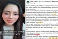 Tangkapan layar unggahan status Owner kosmetik asal Makassar, Fenny Frans (FF), di media sosial yang menuai beragam komentar dari netizen. (Foto kolase)