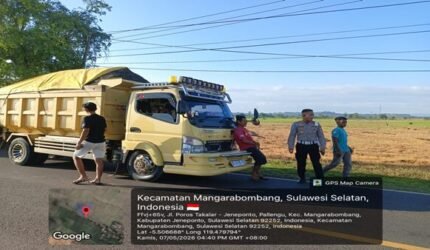 Kasat Lantas Takalar Pimpin Langsung Patroli Penindakan Kendaraan ODOL