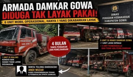 4 Bulan Tanpa Perbaikan Serius, Mobil Damkar Gowa Banyak Tak Berfungsi