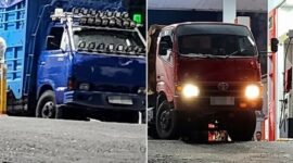Truk pelangsir bertandon besar diduga leluasa menguras solar subsidi di SPBU Ujung Bulu dengan memanfaatkan modus barcode ganda. (Foto kolase)