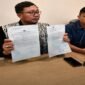 kuasa hukum pelapor, Wawan Nur Rewa saat konferensi Pers