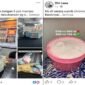 Tangkapan layar akun Facebook owner Dhi Lana yang memperlihatkan unggahan promosi produk handbody (HB) serta foto tumpukan uang tunai. (Foto: Kolase)