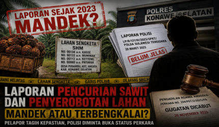 Laporan Pencurian Sawit dan Penyerobotan Lahan Menggantung, Ada Apa di Polres Konsel?