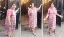 Tangkapan layar video viral yang memperlihatkan perdebatan antara Bu Haji dan seorang ketua RT terkait kebijakan pengelolaan sampah organik di Kota Makassar. (Foto: Kolase)