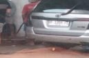Tampak Mobil yang diduga Sudah di Modifikasi di SPBU Larompong