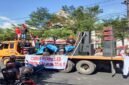 Jenderal Lapangan Kesultanan Gowa, Wawan Nur Rewa saat orasi di Depan DPRD Gowa
