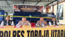 konferensi pers penanganan penyalahgunaan pengangkutan dan niaga BBM bersubsidi yang digelar di Mako Polres Toraja Utara