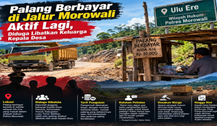 Palang Berbayar Kembali Marak di Ulu Ere, Keluarga Kades Pekaloa Disorot