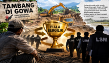 Ilustrasi Oknum LSM dan Tambang di gowa yang di buat Visual AI