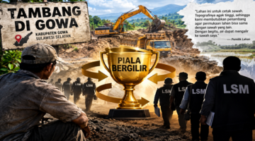 Ilustrasi Oknum LSM dan Tambang di gowa yang di buat Visual AI