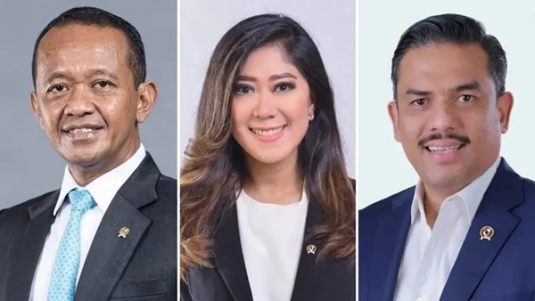 Tiga menteri kabinet yang disorot dan dinilai layak diberi rapor merah oleh Partai Gerindra terkait kinerja serta implementasi kebijakan publik. Menteri ESDM Bahlil Lahadalia (kiri), Menteri Komdigi Meutya Hafid (tengah) dan Menteri UMKM Maman Abdurrahman (kanan). (Foto kolase)