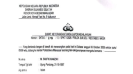 Surat Keterangan laporan kehilangan