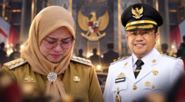 Sitti Husniah Talenrang dan Darmawangsyah Muin menyusul terbitnya SK Kemendagri tentang pemberhentian Bupati Gowa dan penunjukan Darmawangsyah Muin sebagai Plt Bupati Gowa. (Visual AI)